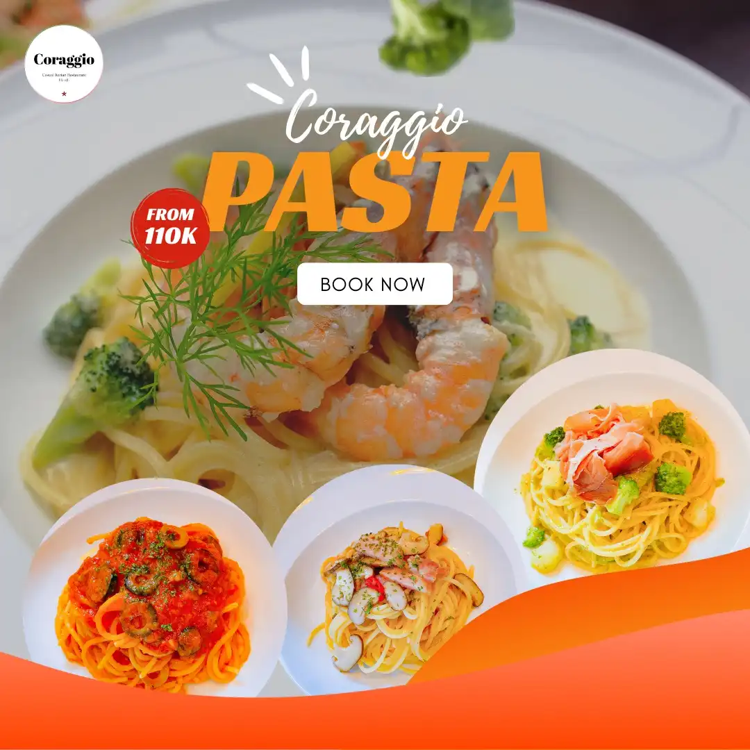 Thưởng thức Pasta chuẩn vị Ý tại Coraggio Italian Restaurant chỉ từ 110K