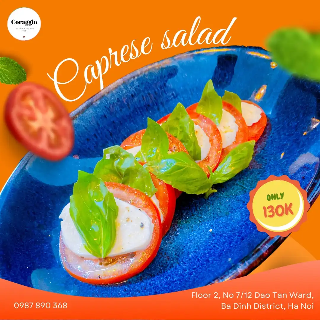 Salad Caprese – Món khai vị chuẩn vị Ý tại Coraggio Italian Restaurant