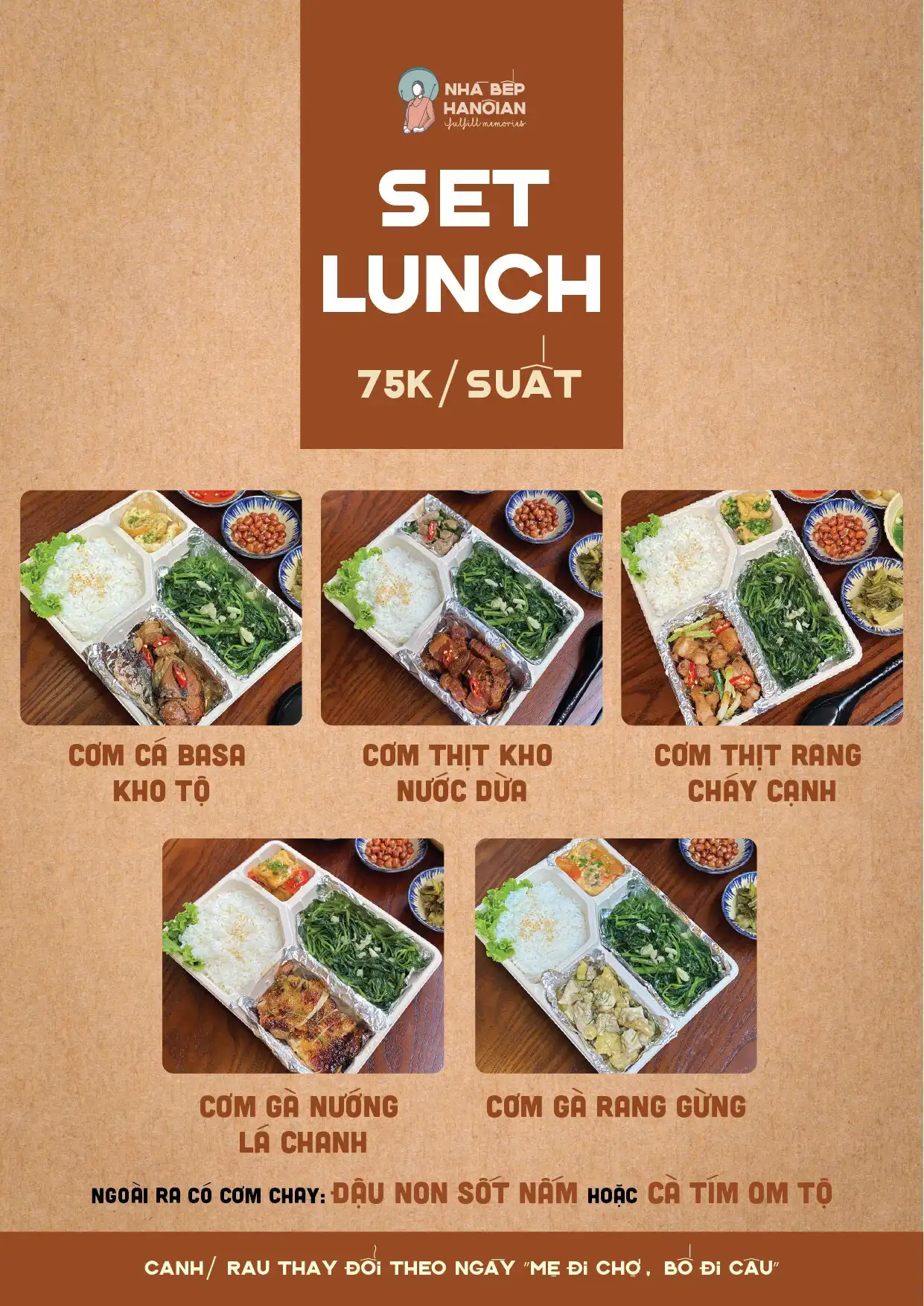 Cơm Việt chuẩn vị nhà – Thưởng thức hương vị gia đình tại Hanoian